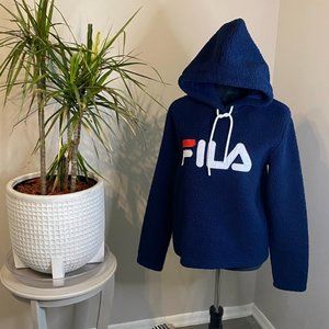 Sherpa Navy Blue Fila Hoodie
